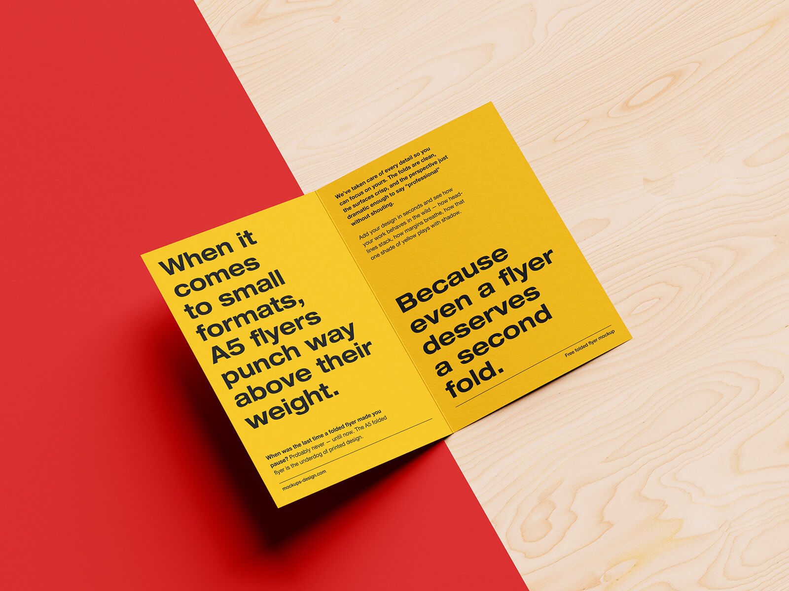 Bi-Folded A5 Brochure Mockup