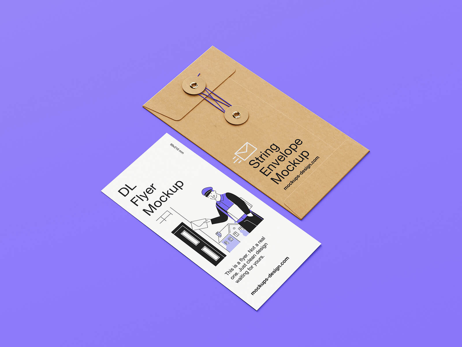 DL Flyer String Mockup конверт