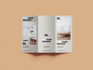 5 Free DL Tri-Fold Brochure Mockup Renders