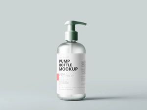 5 Free Frosted Glass Pump Bottle Mockup Files