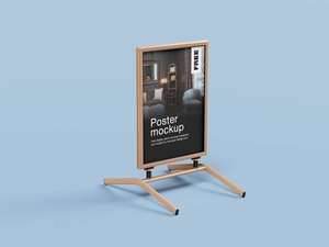 Poster Display Stand Mockup PSD