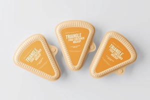 5 Free Triangle Plastic Food Container Mockup Files