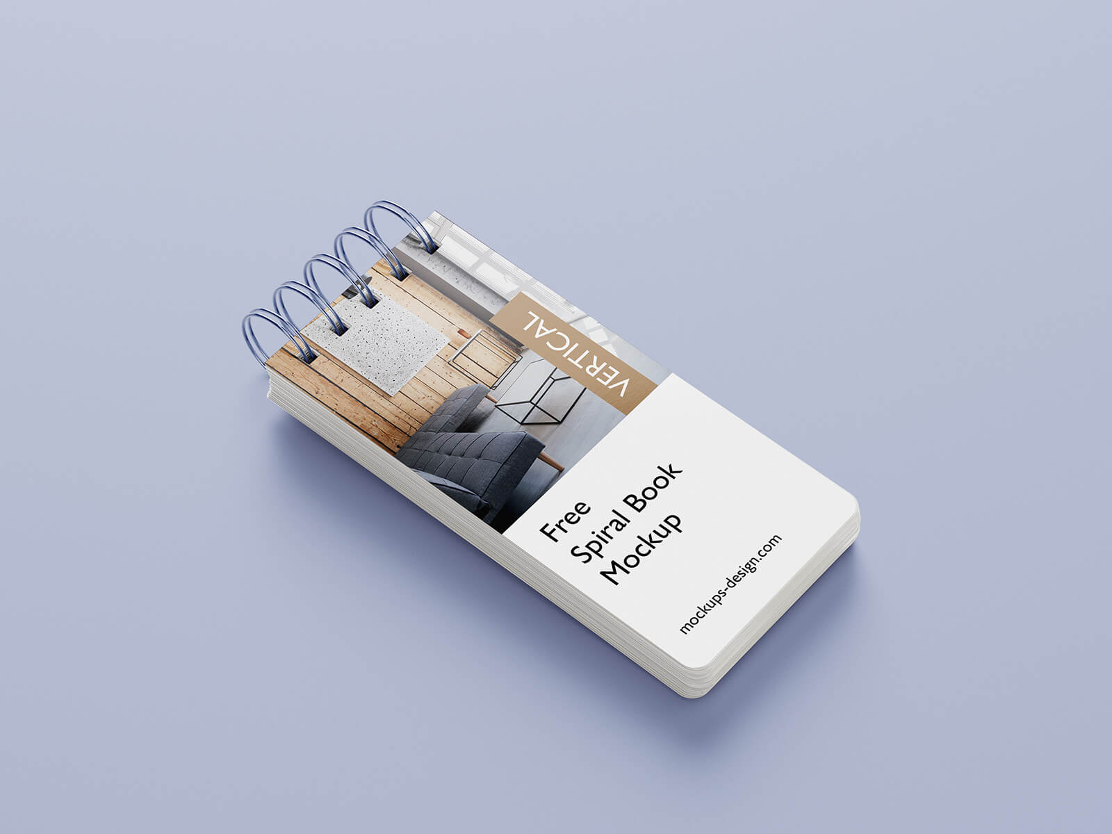 Slim Vertical Spiral Brochure Book Mockup
