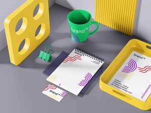Colorful Corporate Branding Stationery Mockup Files