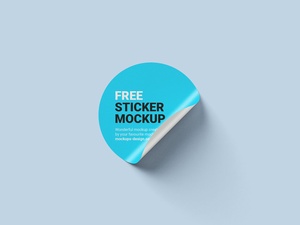 6 Free Round Sticker Mockup Files
