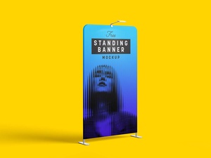 6 Free Vertical Standing Banner Mockup Set