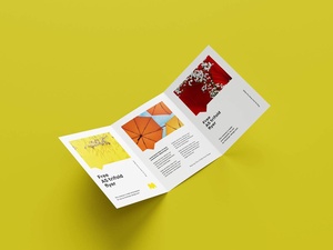 7 Free A5 Tri-Fold Brochure Mockup Set