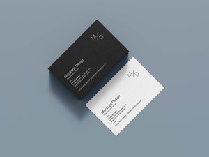 7 Free Black & White Business Card Mockup Set