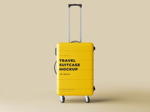 8 Free Rolling Travel Luggage Suitcase Mockup Files