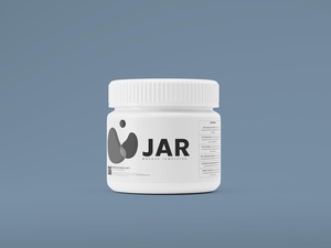 White Plastic Cosmetic Cream Jar Mockup