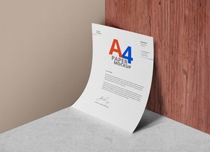 Curved A4 Size Paper Mockup