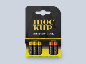 AA Batterie Hanging Pack Mockup