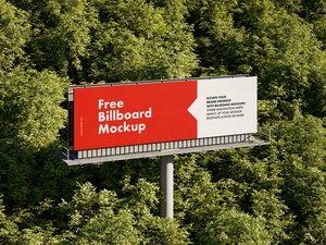 Billboard Around Trees Mockup Set