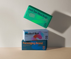 Horizonal Product Boxes Presentation Mockup