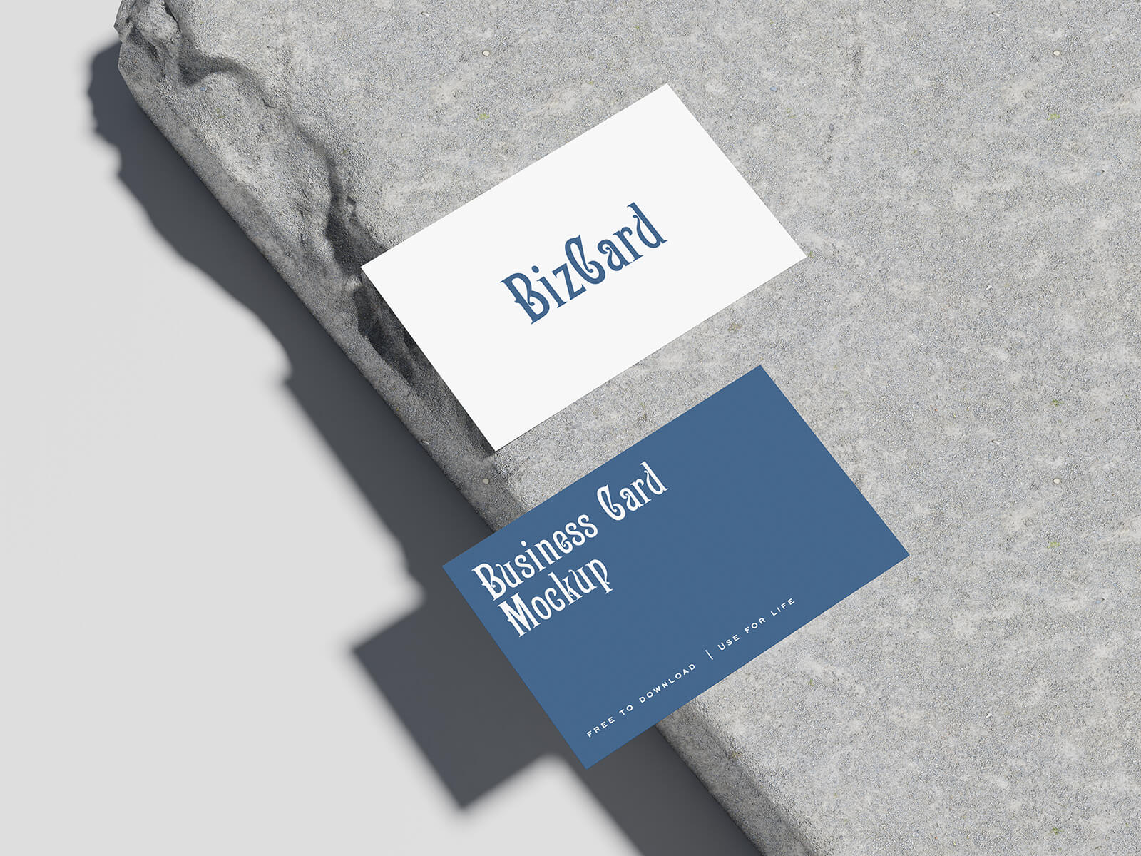 On Concrete Business Card Mockup