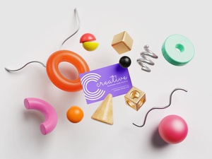 Conjunto de maquetas de tarjetas de negocios creativas