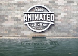 Mockup animado del logotipo 3D
