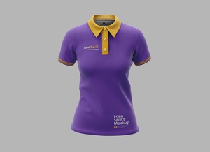  3D Female Polo T-Shirt Mockup
