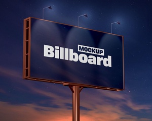 Night View Billboard Mockup Set