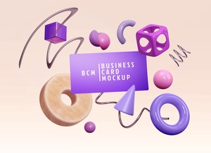 3D Models Business Card Mockup