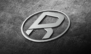 Mockup de marca de logotipo de acero realista 3D