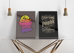 3D Twin Photo / Poster Frame Mockup