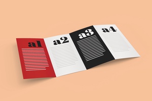 4-Panel Quad-Fold Brochure Mockup