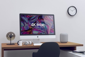 21,5 Zoll iMac mit Retina 4K Bildschirmwebsite Mockup