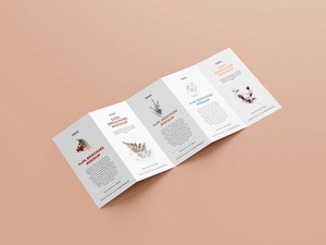 5 Panel Penta-Fold Brochure Mockup Set