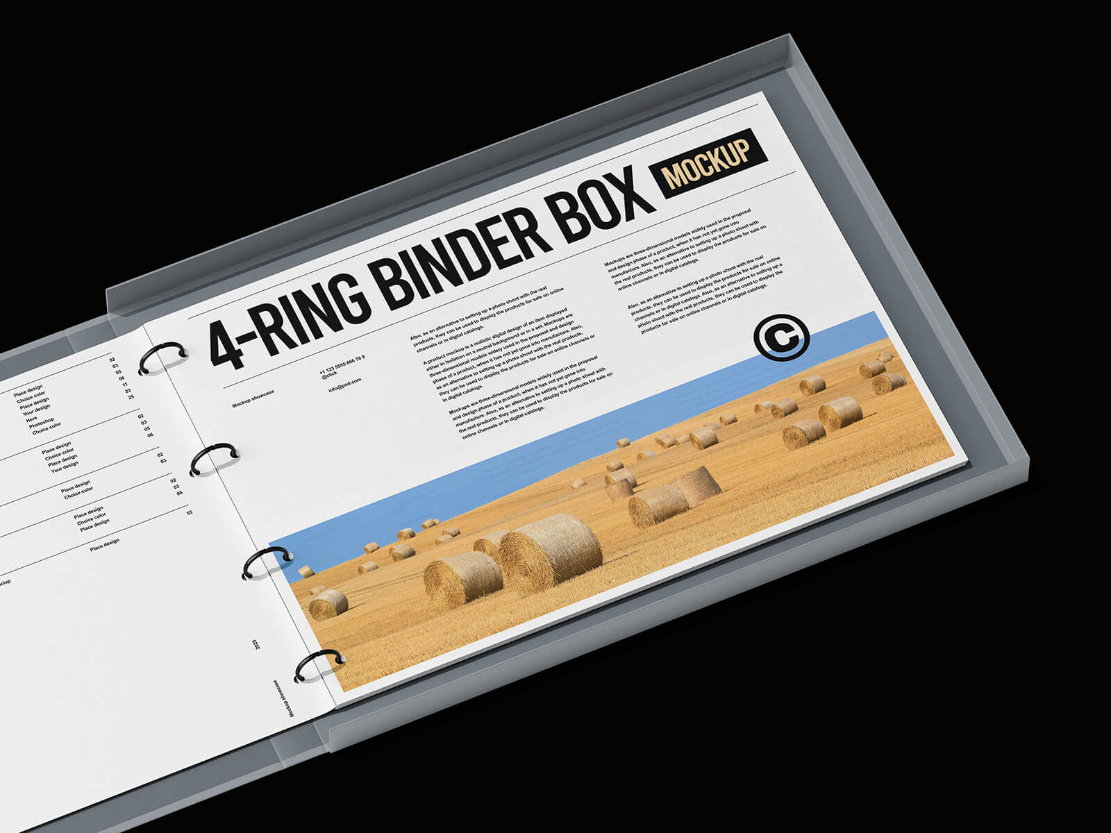 A4 Archival Storage 4-Ring Binder Box Mockup