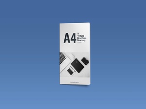 A4 Folded Tri-Fold Brochure Mockup