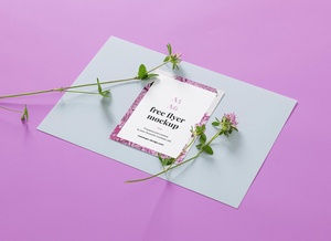 A5 & A6 Size Flyer Mockup With Flower