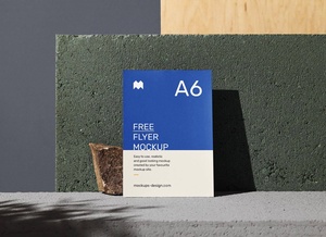 A6 Flyer Mockup With Stones