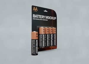 AA Battery Blister Pack Mockup