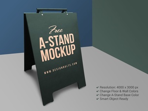 Free Advertise A-Stand Mockup