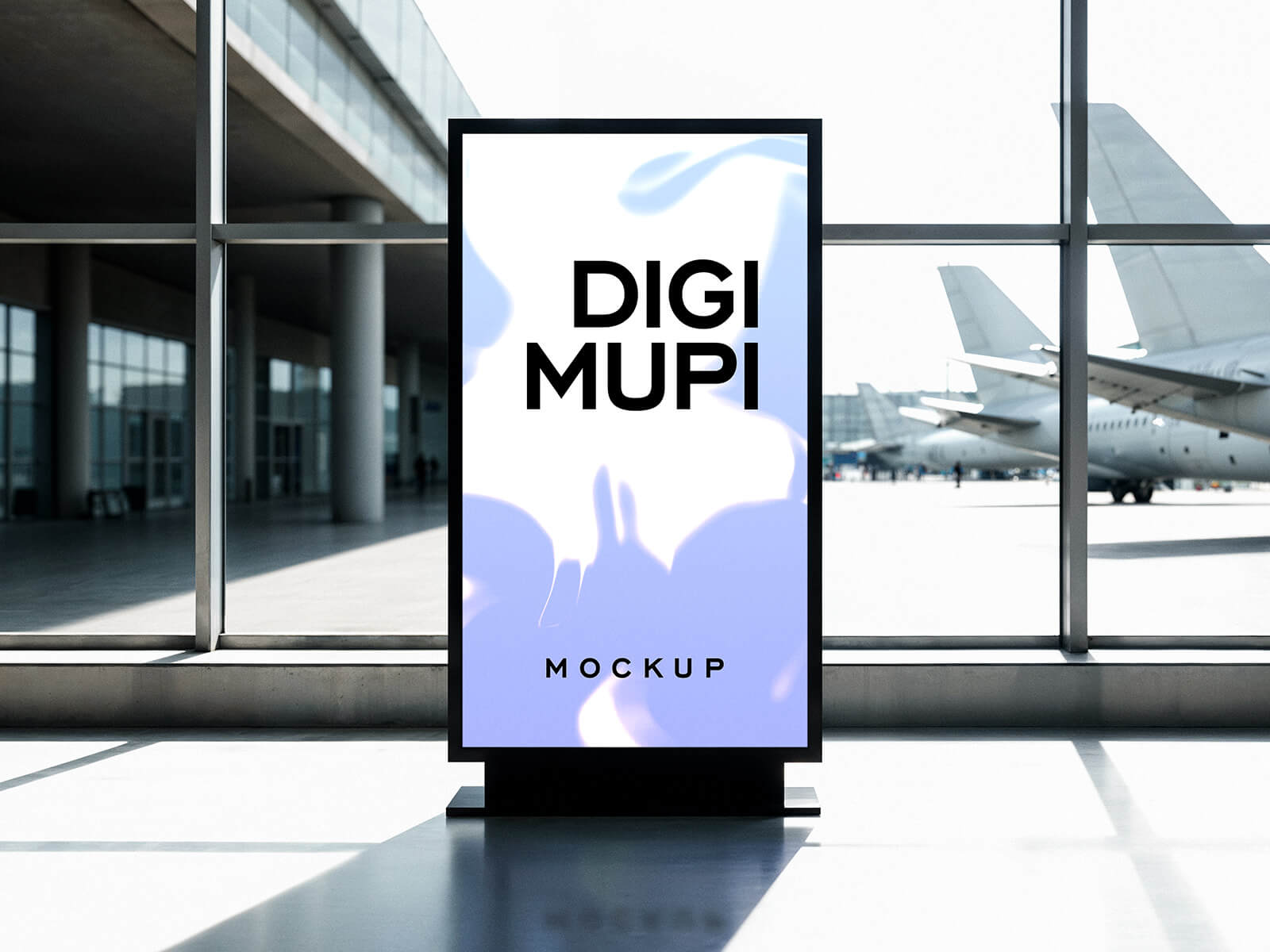 Écran numérique de l'aéroport Mupi Mockup