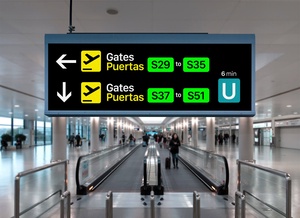 Airport Information Lightbox Sign Mockup