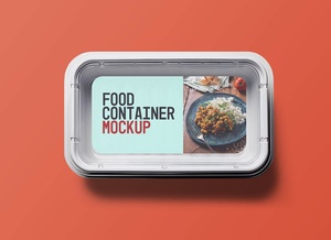 Maqueta de contenedores de alimentos desechables de aluminio