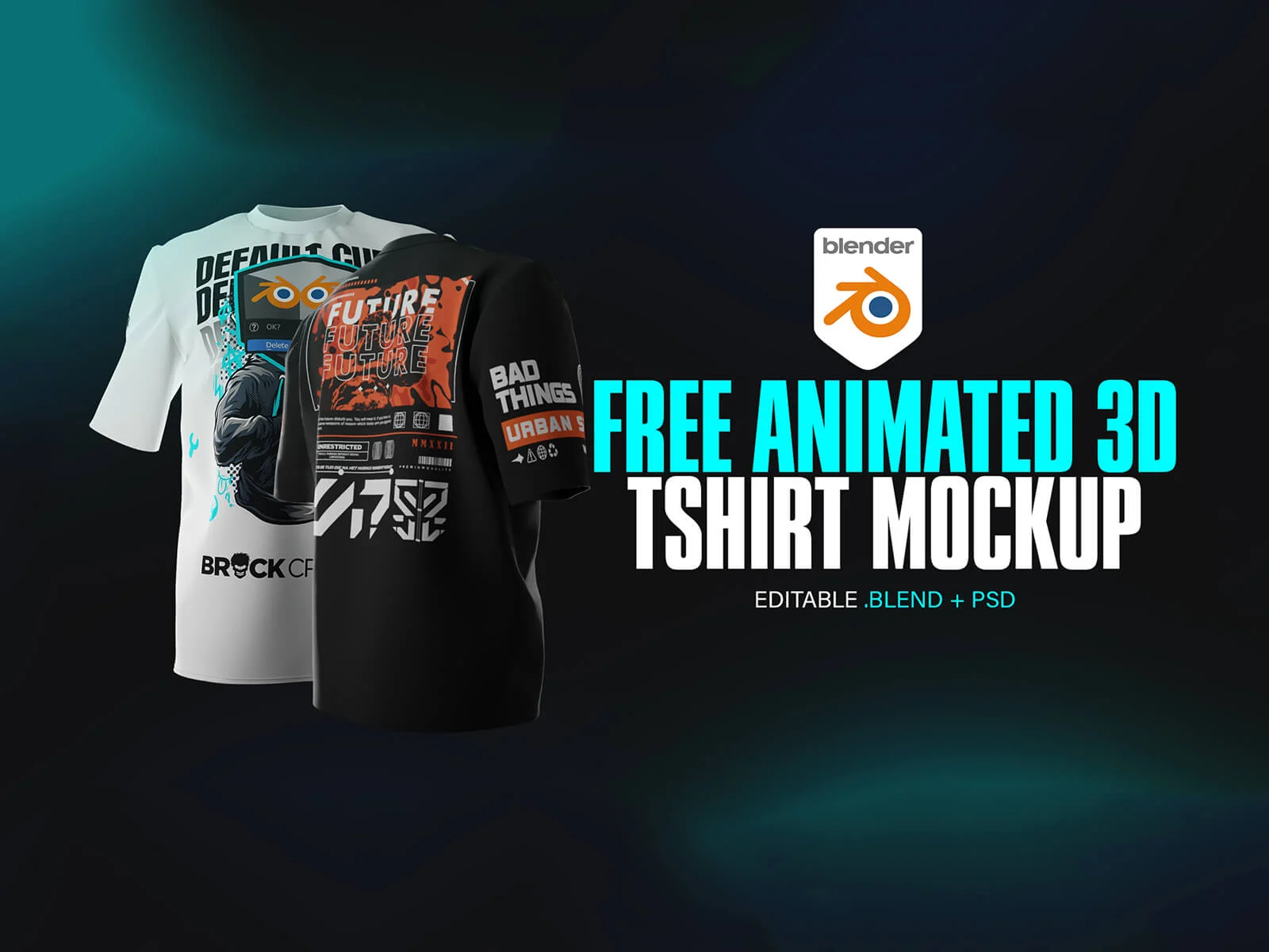 3D Animated Blender T-Shirt Mockup