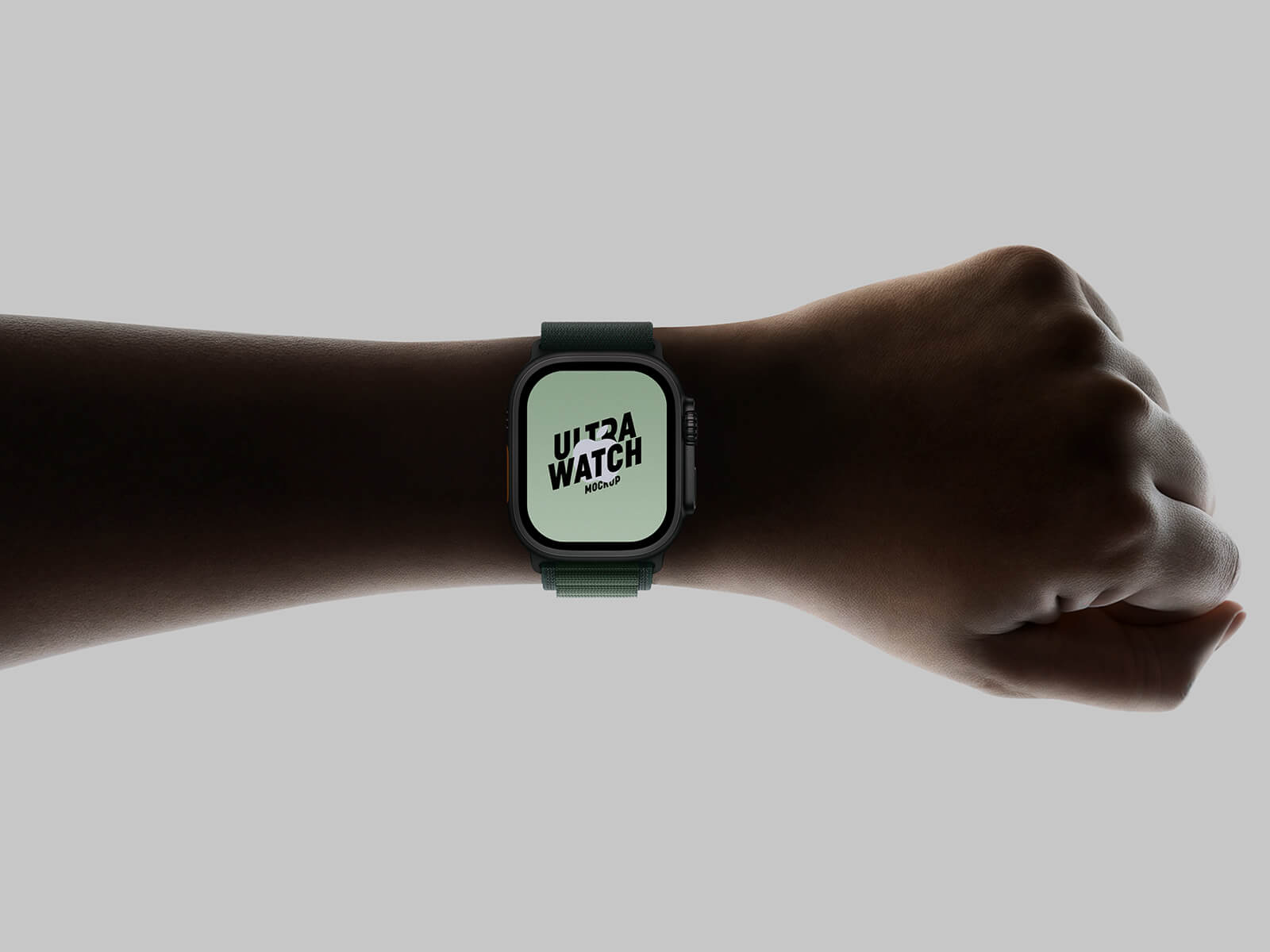 Am Handgelenk Apple Watch Ultra 2 Mockup