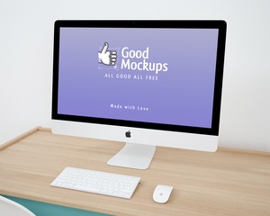 Apple iMac Website Template Mock-up PSD