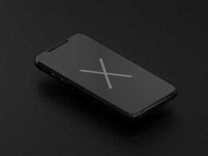 Render 3D Black Mockup Apple iPhone X Black