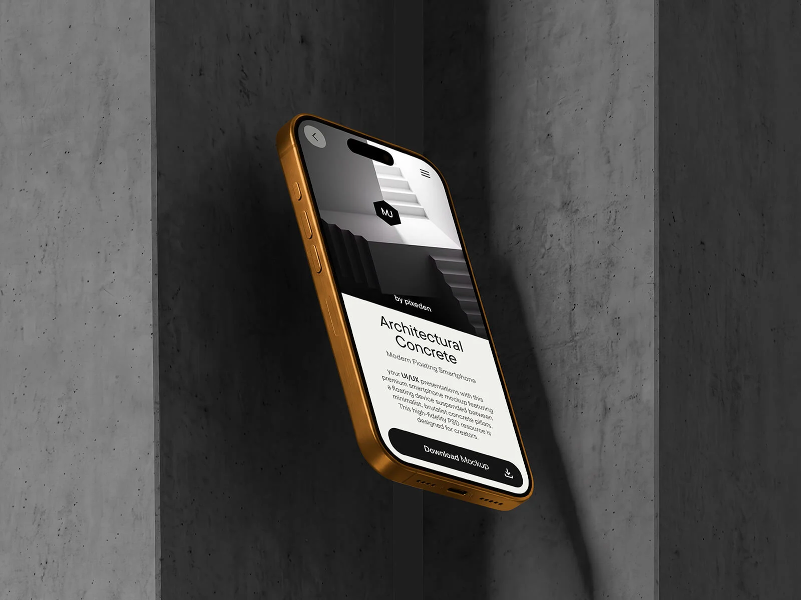 Maquette architecturale flottante pour iPhone 17 Pro