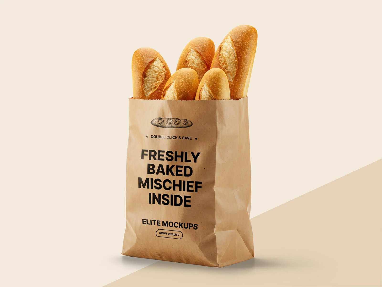 Baguette-Brot-Papiertüten-Modell