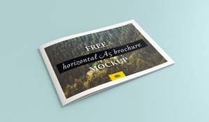 Bi-Fold Landscape A5 Brochure Mockup
