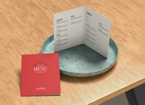 Bi-Fold Restaurant Menu Card Mockup