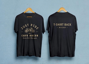 Black & White Half Sleeves T-Shirt Mockup (Front & Back)