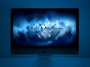 Maqueta Black iMac Pro