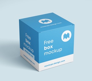 Square Box Packaging Mockup Set