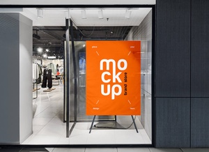 Bannière de fenêtre de magasin de marque MACKUP